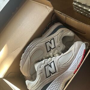 New Balance Cream and Black Running Shoes